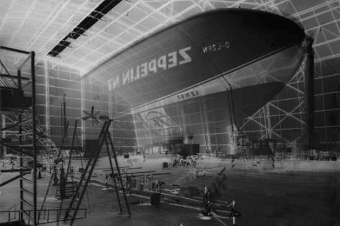 Vera Lutter, Zeppelin Friedrichshafen, I: August 10–13, 1999, unique silver gelatin print, 55 x 81”. Courtesy of the artist and Gagosian Gallery, New York.
